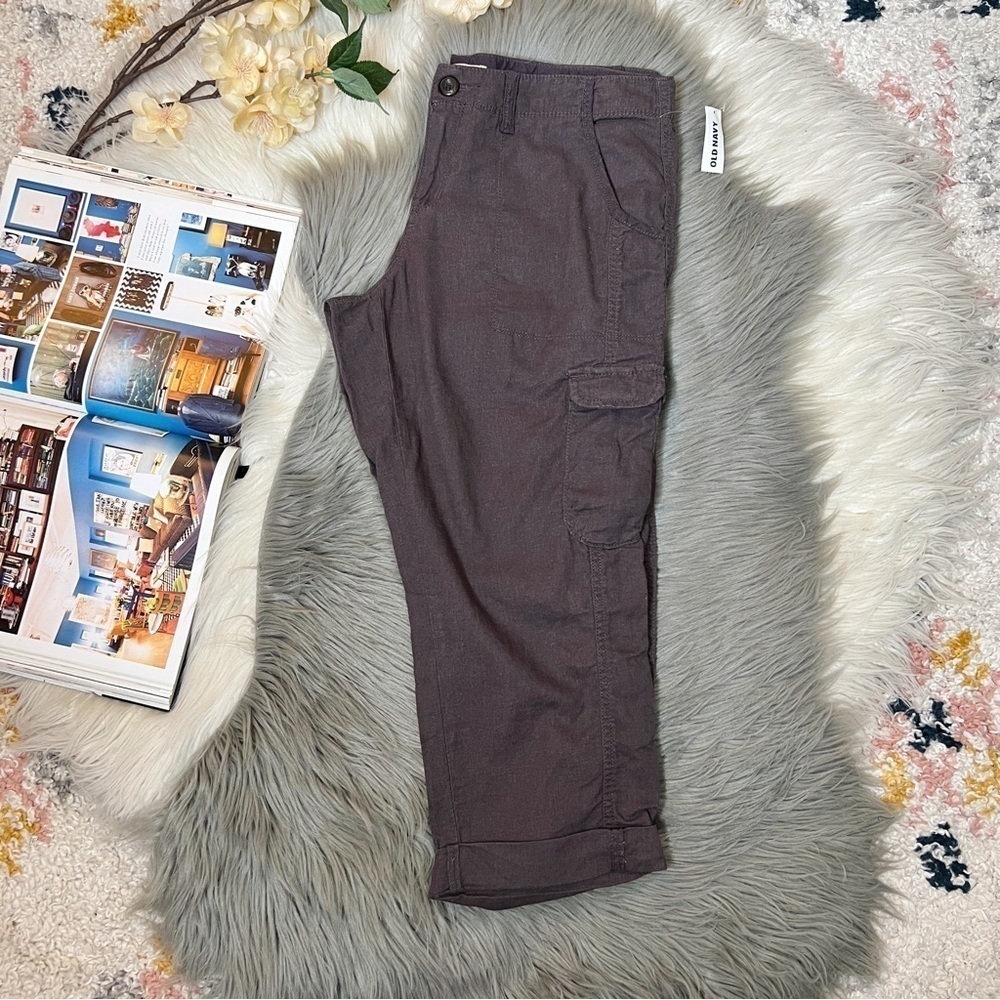 NWT Old Navy Brown Women’s Cargo Capri Pants Y2K Low Rise Size 10 - Picture 12 of 12